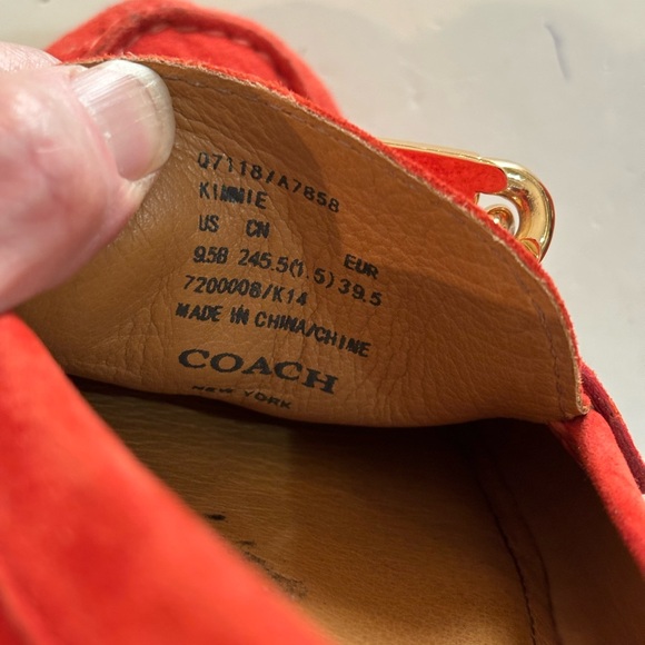 COACH KIMMIE Tomato Red Suede LOAFER SHOES 9.5M - Picture 7 of 14